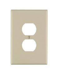 Leviton 86103 Wallplate, 3-1/2 in L, 5-1/4 in W, 1 -Gang, Thermoset Plastic, Ivory, Smooth
