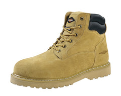 Diamondback Work Boots, 7.5, Extra Wide W, Tan, Suede Leather Upper, Lace-Up Closure, With Lining