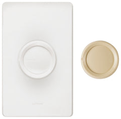 Lutron DNG-600PH-DK Rotary Dimmer, 120 V, 600 W, Halogen, Incandescent Lamp, Ivory/White