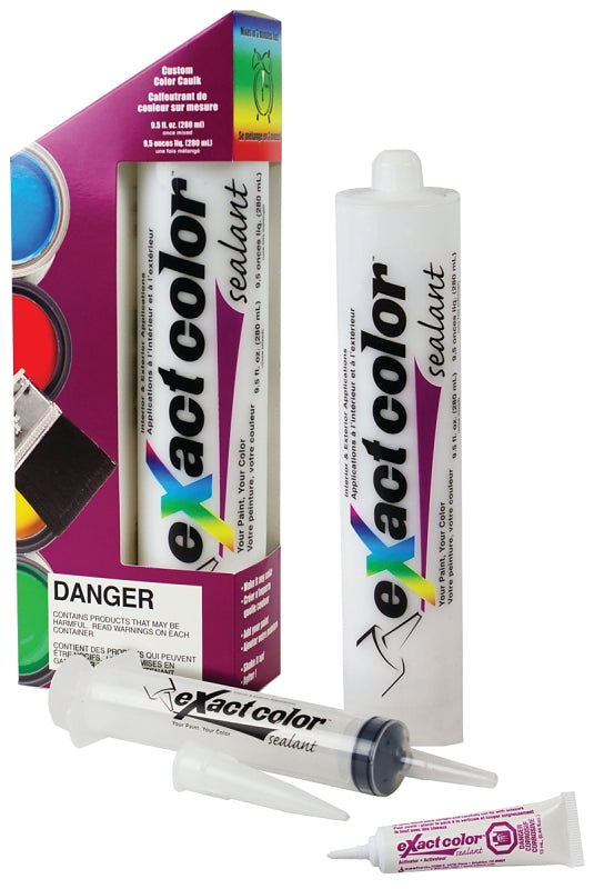 eXact Color 12810 Acrylic Latex Sealant, White, 4 to 5 days Curing, 40 to 90 deg F, 9.5 fl-oz Cartridge