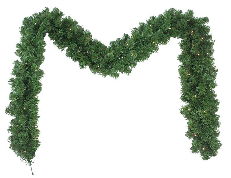 Puleo Asia Limited 333-4041-G9/10 Pre-Lit Western Hemlock Garland, 200 Tips, B/O, 9 ft