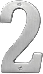 Hy-Ko Prestige Series BR-51SN/2 House Number, Character: 2, 5 in H Character, Nickel Character, Solid Brass