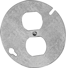 Hubbell 54C65BAR Box Cover, 4 in L, 4 in W, Round, Metal