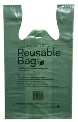 R3 T59021 Reusable Bag, 20.65 L Capacity, HMW-HDPE/LLDPE/PCR, Green