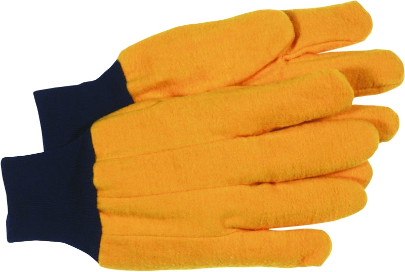 Boss 4037 Chore Gloves, L, Straight Thumb, Knit Wrist Cuff, Cotton/Polyester, Yellow