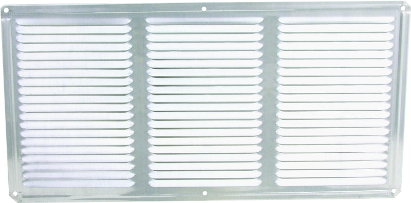 Master Flow EAC16X8 Undereave Vent, 8 in L, 16 in W, 65 sq-ft Net Free Ventilating Area, Aluminum, Mill
