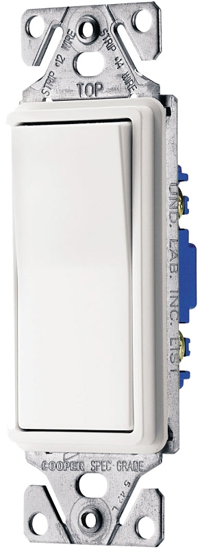Eaton Wiring Devices 7500 C7511W-SP-L Rocker Switch, 15 A, 120/277 V, SPST, Lead Wire Terminal, White