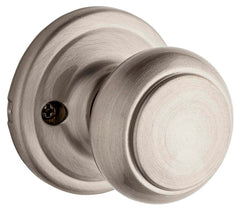 Weiser Troy GA12 T15 Dummy Door Knob, 2-1/16 in Dia Knob, 1-3/8 to 1-3/4 in Thick Door, Satin Nickel