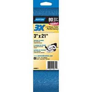 Norton 49611 Sanding Belt, 3 in W, 21 in L, 80 Grit, Medium, Zirconia Aluminum Abrasive