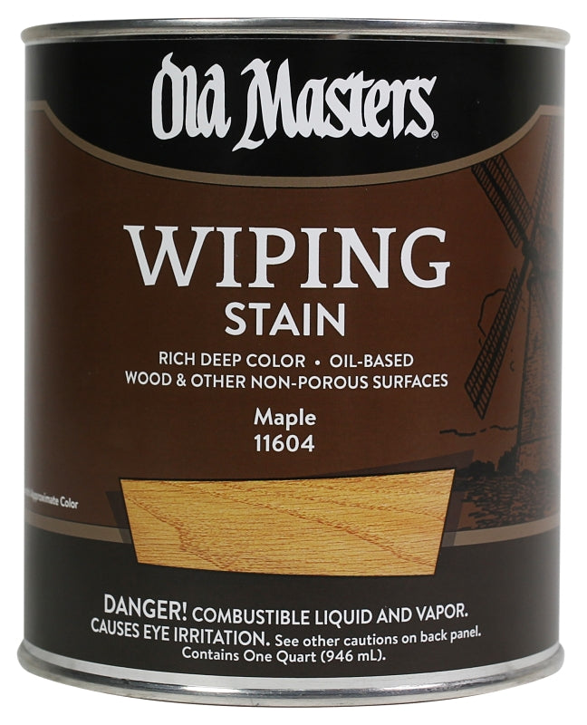 Old Masters 11604 Wiping Stain, Maple, Liquid, 1 qt, Can