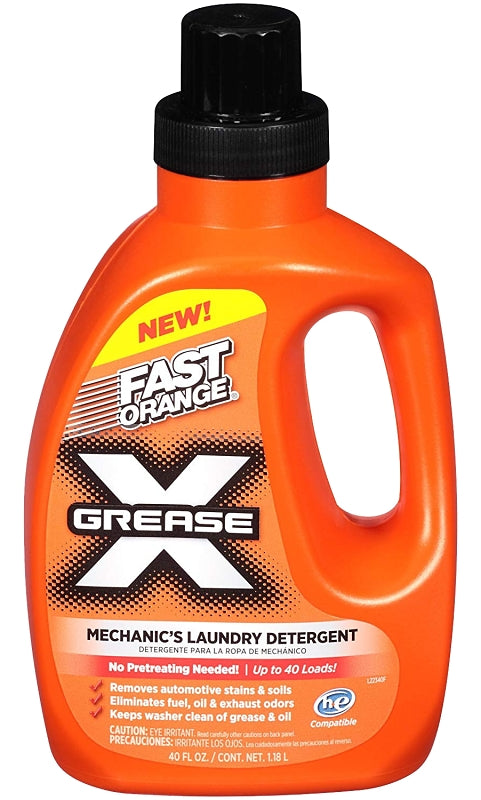 FAST ORANGE 22340 Mechanics Laundry Detergent, 40 fl-oz Bottle, Liquid, Citrus