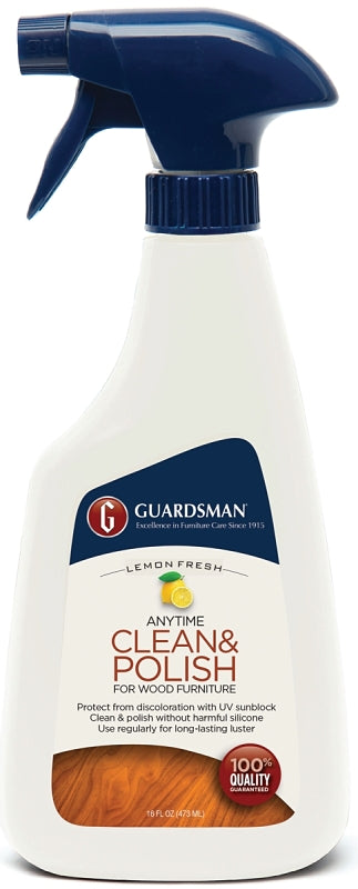 Guardsman 461300 Furniture Polish, 16 oz, Bottle, Light Yellow, Liquid, Lemon-Fresh