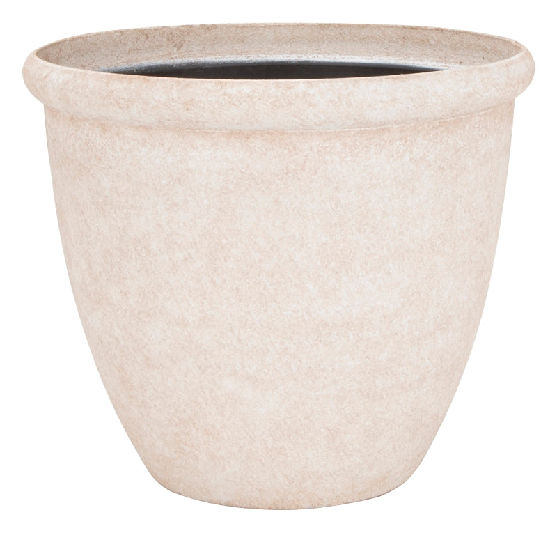Landscapers Select Planter, 14-3/4 in Dia, Round, High-Density Resin, Stone