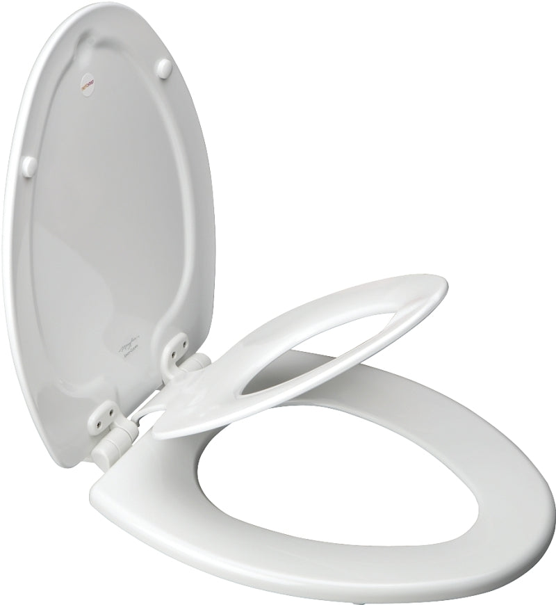 Bemis 183SLOWA Toilet Seat, Elongated, Molded Wood, White, Twist Hinge