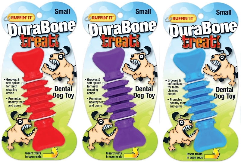 Ruffin'It 80506 Dog Toy, S, Durabone, Blue/Purple/Red