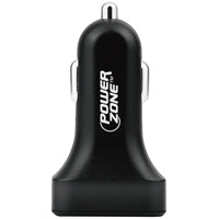 PowerZone U12 Dual USB Car Charger, Black