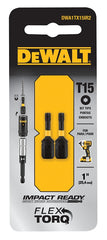 DeWALT DWA1TX15IR2 Screwdriver Bit, T15 Drive, Torx Drive, 1/4 in Shank, 1 in L