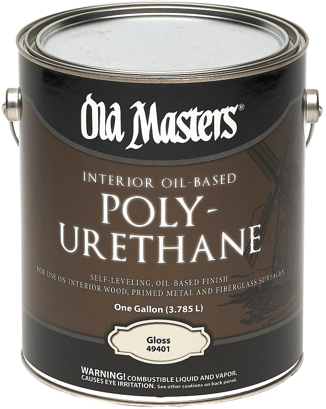 Old Masters 49401 Polyurethane, Gloss, Liquid, Clear, 1 gal, Can
