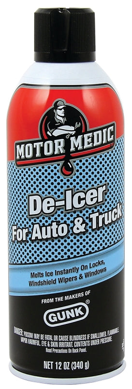 Motor Medic DE1 Windshield De-Icer, 12 oz, Liquid, Alcohol