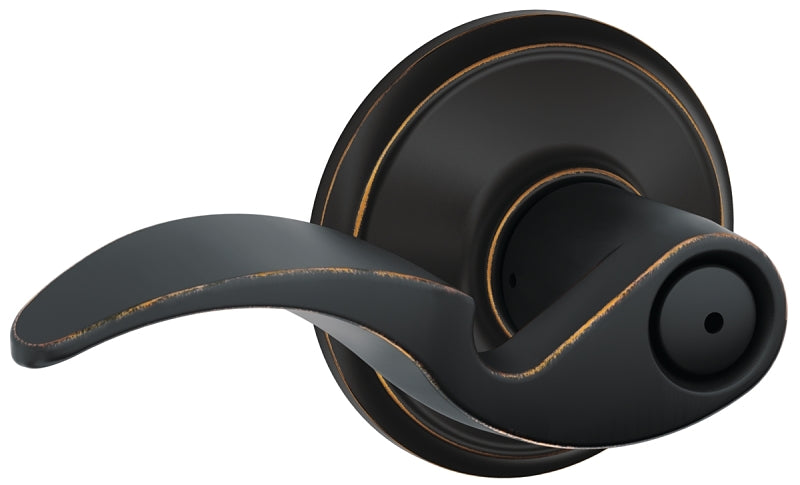 Schlage F Series F40 AVA 716 Privacy Lever, Mechanical Lock, Aged Bronze, Lever Handle, Metal, Residential