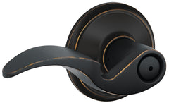 Schlage F Series F40 AVA 716 Privacy Lever, Mechanical Lock, Aged Bronze, Lever Handle, Metal, Residential