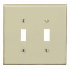Leviton PJ2-I Wallplate, 4-7/8 in L, 4.94 in W, 2 -Gang, Nylon, Ivory