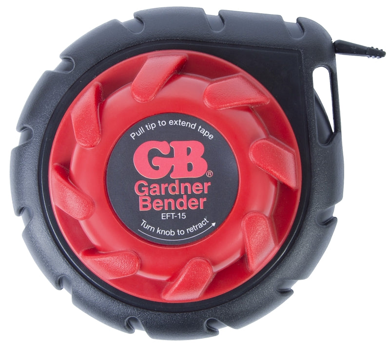 GB Mini Cable Snake Series EFT-15 Fish Tape, 0.025 in Tape, 15 in L Tape, Steel Tape, Red Case