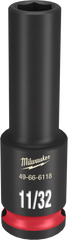 Milwaukee SHOCKWAVE Impact Duty Series 49-66-6118 Deep Impact Socket, 11/32 in Socket, 3/8 in Drive, Square Drive