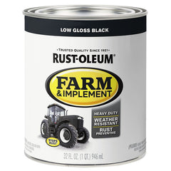 Specialty 280107 Farm Equipment Paint, Gloss, Low Gloss Black, 1 qt