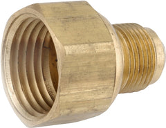 Anderson Metals 54806-0606 Pipe Coupler, 3/8 in, Flare x FIP, Brass