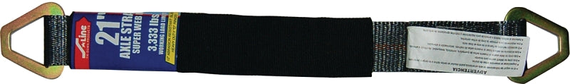 S-Line 30AS21-BK Axle Strap, 2 in W, 21 in L, PVB, Black, 3333 lb, D-Ring End Fitting