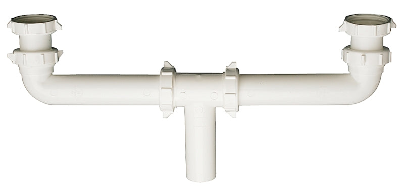 Plumb Pak PP20930 Center Outlet, 1-1/2 in, Slip-Joint, Plastic, White