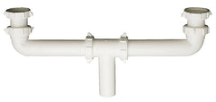 Plumb Pak PP20930 Center Outlet, 1-1/2 in, Slip-Joint, Plastic, White