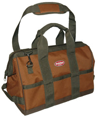 Bucket Boss Original Series 60016 Gatemouth Tool Bag, 16 in W, 9 in D, 12 in H, 16-Pocket, Poly Ripstop Fabric, Brown