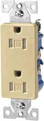 Eaton Wiring Devices TR1107V Duplex Receptacle, 2 -Pole, 15 A, 125 V, Push-in, Side Wiring, NEMA: 5-15R, Ivory