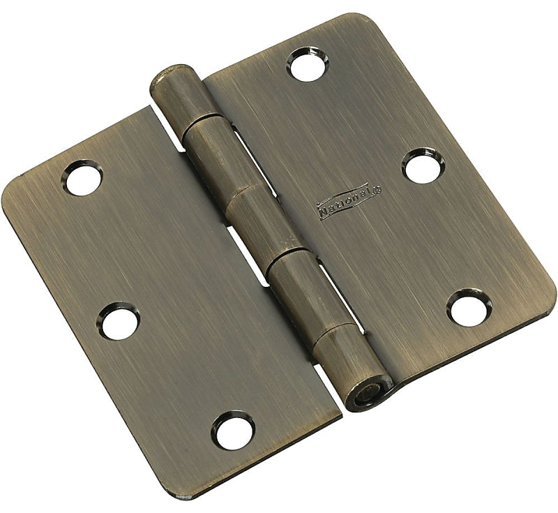 National Hardware N830-175 Door Hinge, Steel, Antique Brass, Full-Mortise Mounting