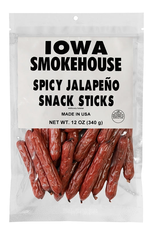 Iowa Smokehouse IS-SNK12S-6CT Snack Stick, Jalapeno, 12 oz