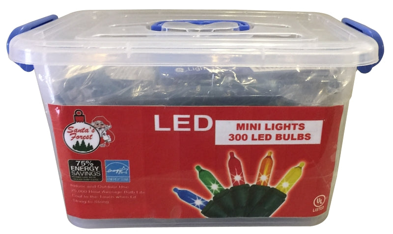 Santas Forest 07910 Light Set, Christmas Lights, 125 V, 120 W, 300-Lamp, LED Lamp, Multi-Color Lamp, 10 ft L