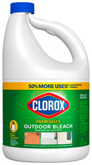Clorox ProResults 32437 Outdoor Bleach, 121 oz, Liquid, Bleach, Pale Yellow