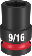 Milwaukee SHOCKWAVE Impact Duty Series 49-66-6203 Shallow Impact Socket, 9/16 in Socket, 1/2 in Drive, Square Drive