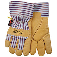 Kinco 1927-C Protective Gloves with Safety Cuff, Wing Thumb, Blue/Tan