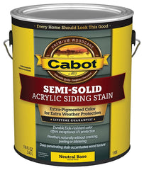 Cabot 1100 Series 140.0001106.007 Semi-Solid Siding Stain, Natural Flat, Liquid, 1 gal, Can