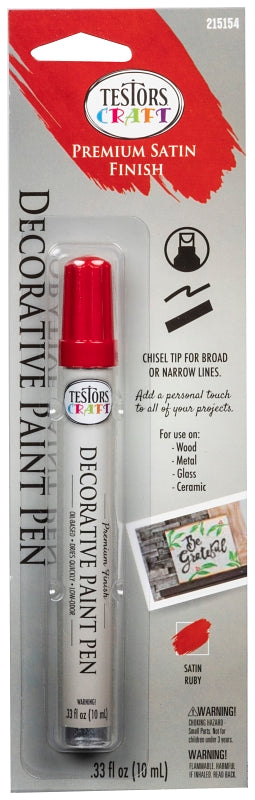 Rust-Oleum 215154 Decorative Paint Pen, Chisel Tip, Ruby