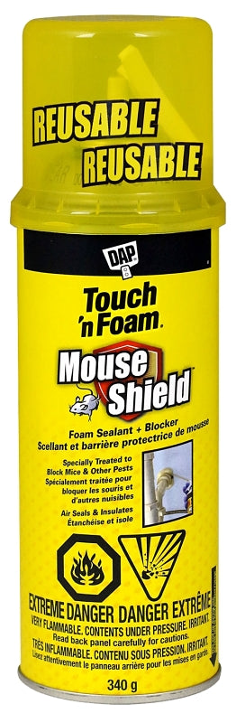 Touch 'n Foam Mouse Shield 7565012507 Foam Sealant and Blocker, Cream, 24 hr Curing, 40 to 115 deg F, 12 oz Can