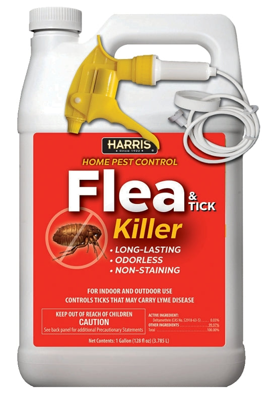 Harris HFT-128 Flea and Tick Killer, Liquid, Spray Application, 1 gal