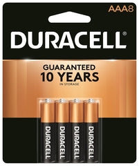 Duracell MN2400B8Z Battery, 1.5 V Battery, 1.15 Ah, AAA Battery, Alkaline, Manganese Dioxide