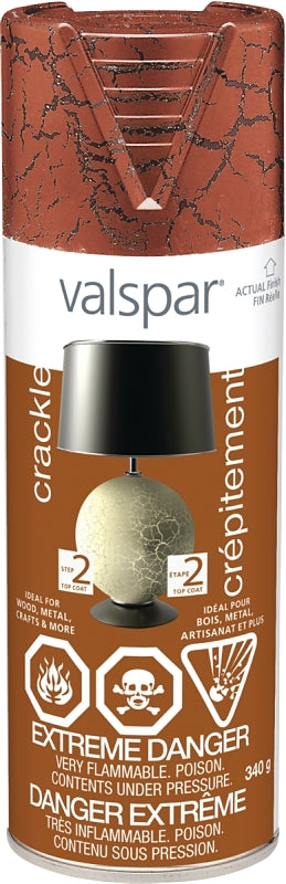 Valspar 11206 Crackle Spray Paint, Cinnabar, 12 oz, Can