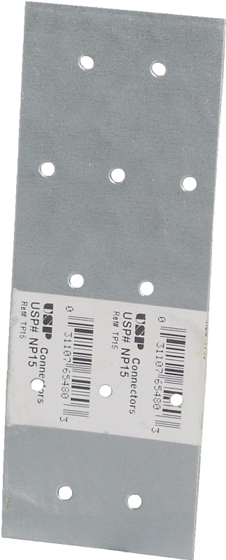 MiTek NP15 Truss Mending Plate, 5 in L, 1-13/16 in W, Steel, Galvanized
