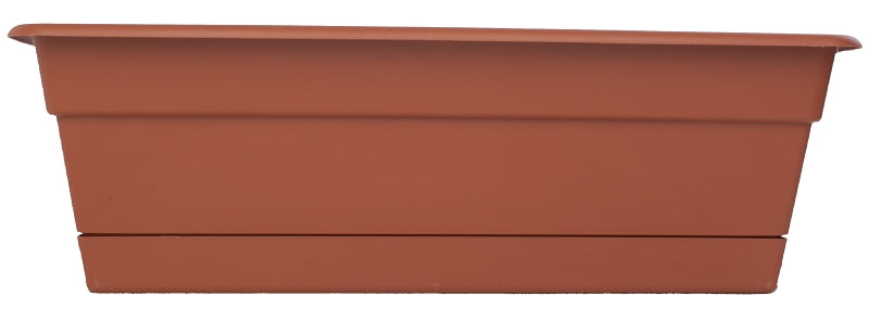 Bloem Dura Cotta DCBT18-46 Window Box Planter, 18 in W, Rectangular, Plastic, Terra Cotta