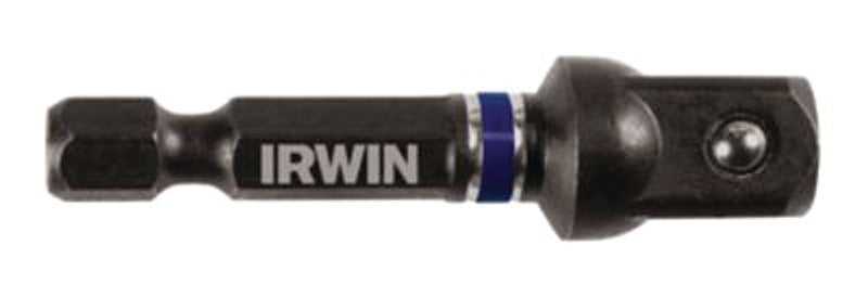 Irwin 1837572 Socket Adapter, 1/4 in Drive, Hex Drive, 3/8 in Output Drive, Square Output Drive, 2 in L, Steel